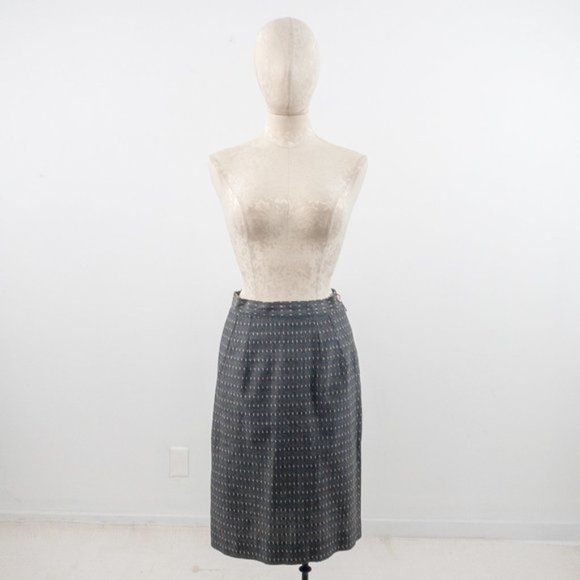 Vintage 40s S 2 Piece Skirt Set Blazer Suit Gray